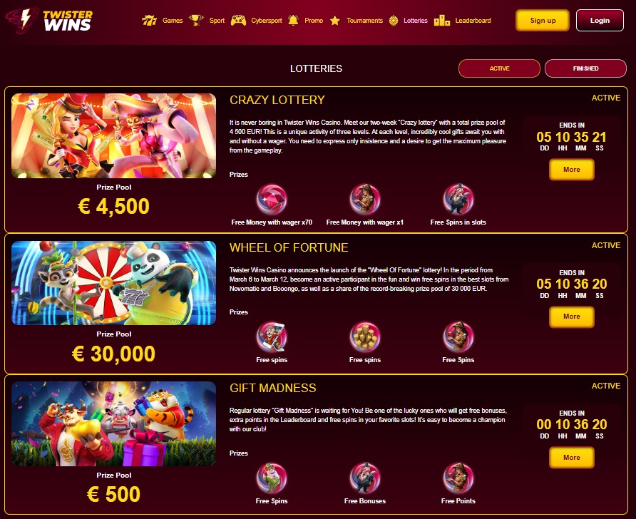 Exciting Table Games at Twister Wins Casino 16 Exciting Table Games at Twister Wins Casino 16